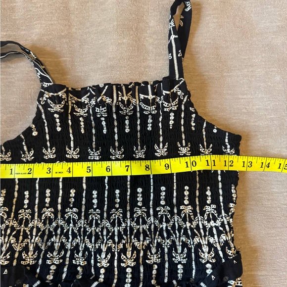 Primark Black & White Smocked Wide-Leg Jumpsuit Girl’s Kids 11/12 Tropical Palm - Picture 8 of 9